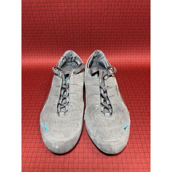 Puma Sport Lifestyle Suede Women’s US Size 6.5 Grey/Turquoise Slightly Worn - Picture 2 of 7